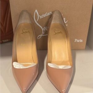 Christian Louboutin Patent Leather Nude Heels